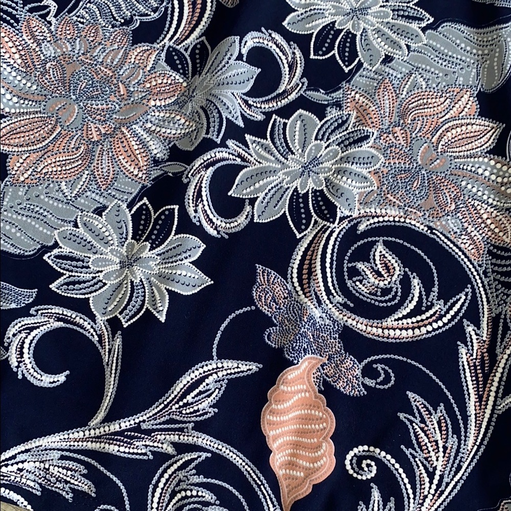 Navy Floral Dress D - Picture 3 of 4